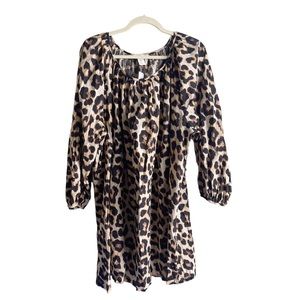 H&M Leopard / Cheetah Print Mini Dress - flowing sleeves - NWT